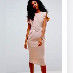 ASOS midi dress with belt size medium